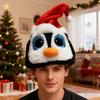 Yousheng Weihnachtsmannmütze Weiche Plüsch Weihnachtsmütze mit Licht-Ton-Show Elastisches Band Weihnachtsmütze Kostümzubehör Feiertagsparty Geschenk