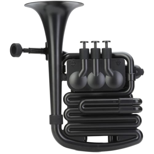 NUVO jHorn Plastic Wind Instrument In Bb/C, Black/Black, N610JHBBK, with Dedicated Semi-Hard Case