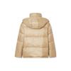 Levis Solid Color Removable Hooded Double-Breasted Down Jacket Women Outerwear Brown A8593-0000