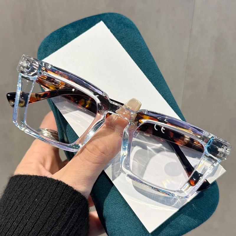 Classic Square-Frame Anti-Blue Light Presbyopia Eyewear Stylish Spring-Arm Reading Glasses 0 To +4.0 Seven Colors Available