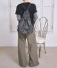 The Green Lab Ribbon String Dot Backpack [Grey]