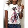 Loose Crew Neck Top Fashion Printed Short Sleeve Casual T-Shirts Women’s
