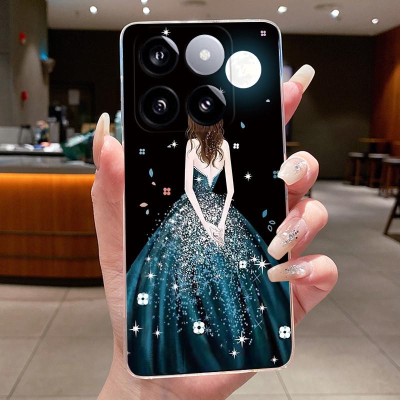 For Xiaomi 14T / Xiaomi 14T Pro Case Clear Luxury Fashion Butterfly Flower Soft TPU Silicone Casing Cover Transparent Phone Case