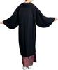 Japanese style coat with loofah dolman wool size for women [KYOETSU] collar, sleeves, blend, 6, (M, black)