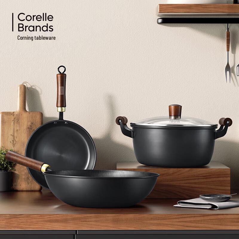 Corelle Uncoated Iron 3-Piece Cookware Set