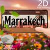 2D Flat, Retro Aluminum Plate, Decorative Plaque & Statues (6"x 12"), Marrakech with Desert Architecture, Travel Themed Decor
