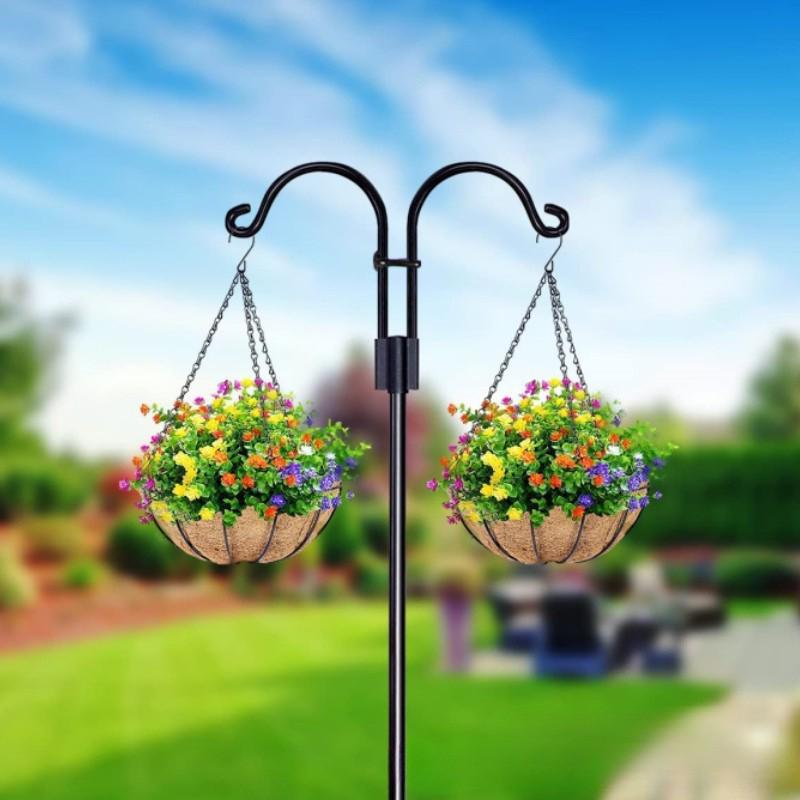 Rust-Proof Iron Shepherd Hook Double Garden Bracket