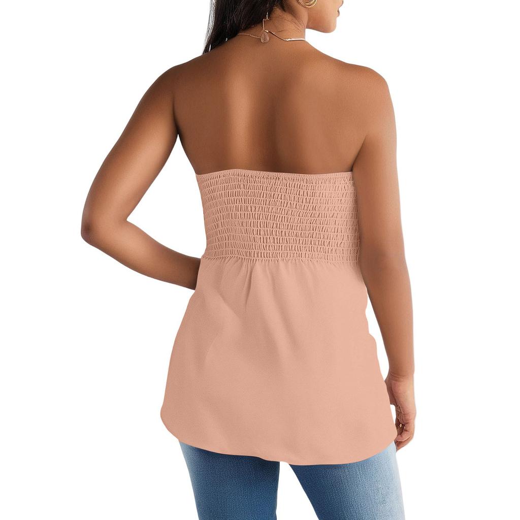 Tube Tops For Women,Cute Sexy Off Shoulder Print Sleeveless T-Shirt