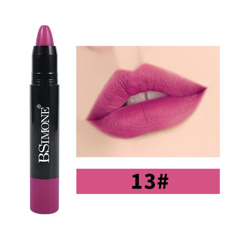 Matte Lippenstift Antihaft-Cup Wasserdicht Langlebig Hook Line Glatter Samt Lippenstift Bleistift