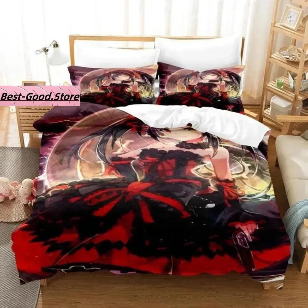 Top Anime Date A Live Kurumi Tokisaki Beding Set Print With Pilowcase Bed Soft Duvet Cover Soft Single Double Quen Super King-Sized Dimensionsd