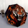 1pc Tiger Flames Automatic Open/close, Heavy-Duty Iron Frame & 8-Rib Structure, Compact Folding Umbrella for Women/Men, All-Season Travel, Halloween a