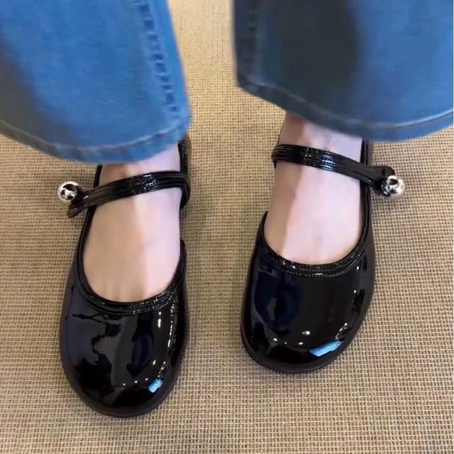 

Версия из овчины~ Туфли Мэри Джейн с красным бантом, женская летняя обувь, ретро, под юбку, одинарные туфли 40