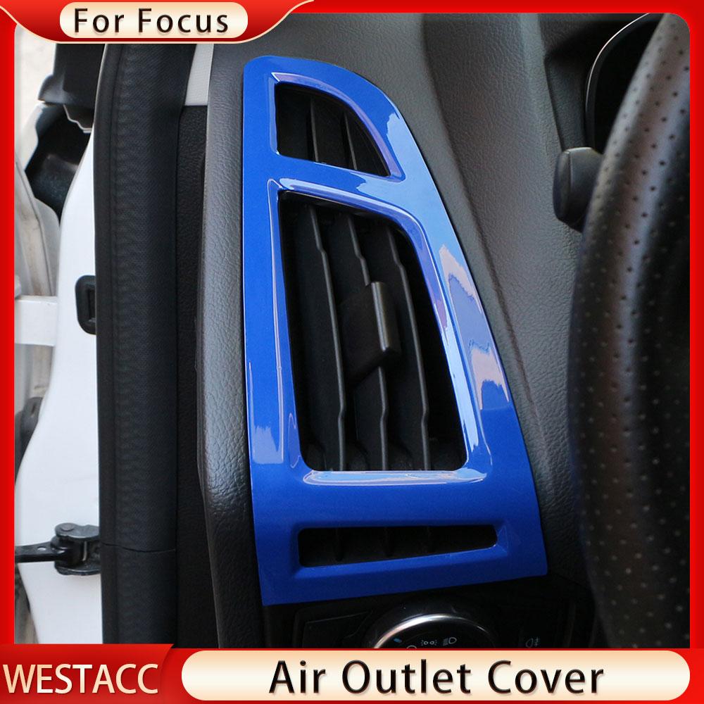 2PCs/set Car Air Conditioning Vent Outlet Panel Cover Sticker Trim for Ford Focus 3 MK3 2015 2016 2017 2018 LHD