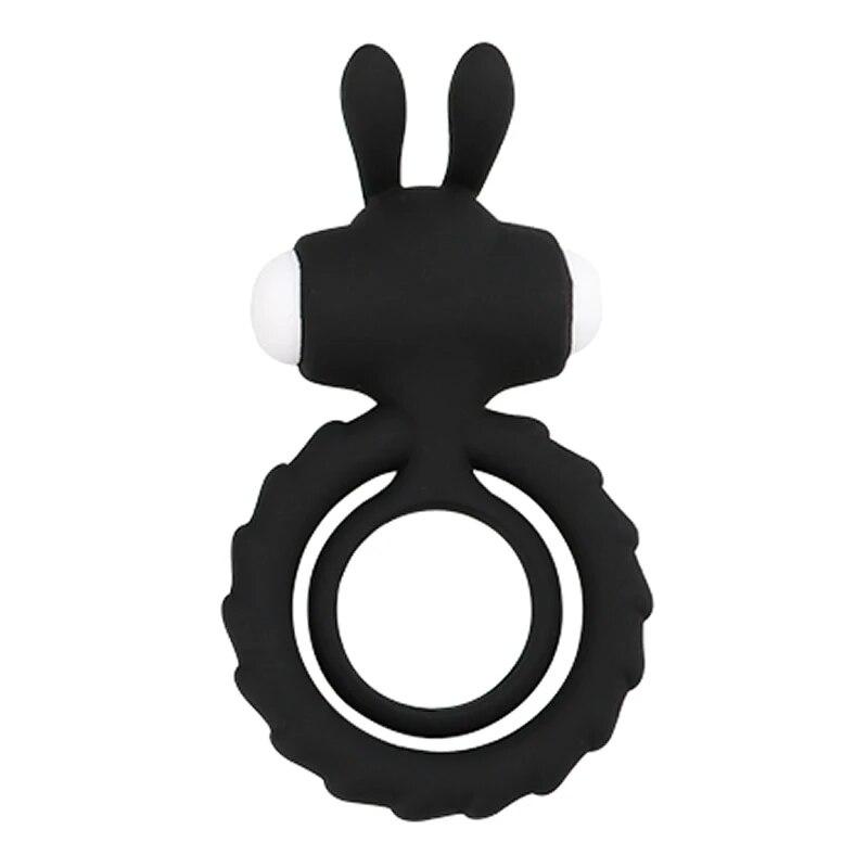 Unisex Double Vib Powerful Soft Silicone Dual Vibrating Cock Ring Penis Ring Double Rings for Couples Enhancing Harder Erection