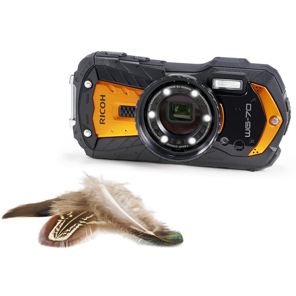 RICOH WG-70 Orange Ricoh Fully Waterproof Digital Camera: Waterproof To 14m (2 Hours Continuous Use), Shockproof To 1.6m, Dustproof To -10°C, Tough