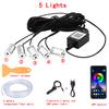Flexible EL Wire Lights with App Control Ambient Atmosphere Strip Light Decorative Lamps 12V Car Interior Neon RGB Led Strip