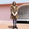 Cappotto lungo pelliccia sintetica cappotto di peluche caldo ampio stampa leopardata cappotto di cotone stile europeo e americano temperamento pendolarismo