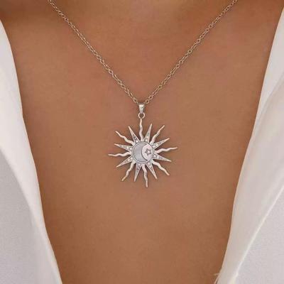 Zon & Maan Legering Hanger Ketting - Europees Amerikaanse Niche Lichte Luxe Ster Sieraden
