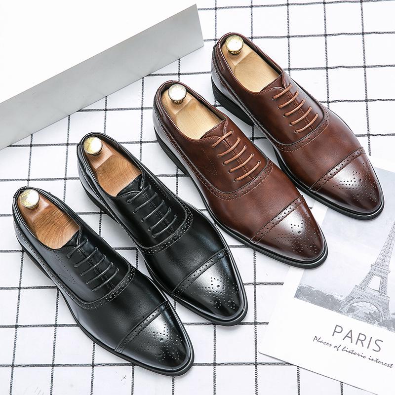 Pointed Toe British Style Leather Loafers - Men's Office, Casual, Wedding Shoes