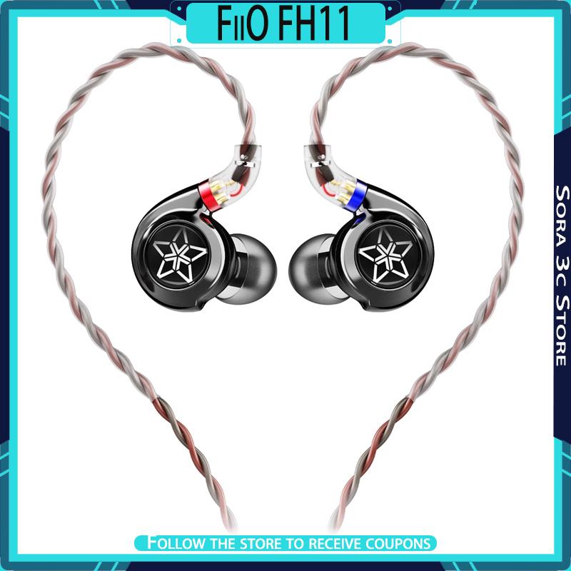 FiiO FH11 In-Ear-Kopfhörer Drei-Kammer-Akustikarchitektur HiFi-Stereo Ergonomie 0,78 mm Abnehmbares Kabel Benutzerdefiniertes Musik-Headset