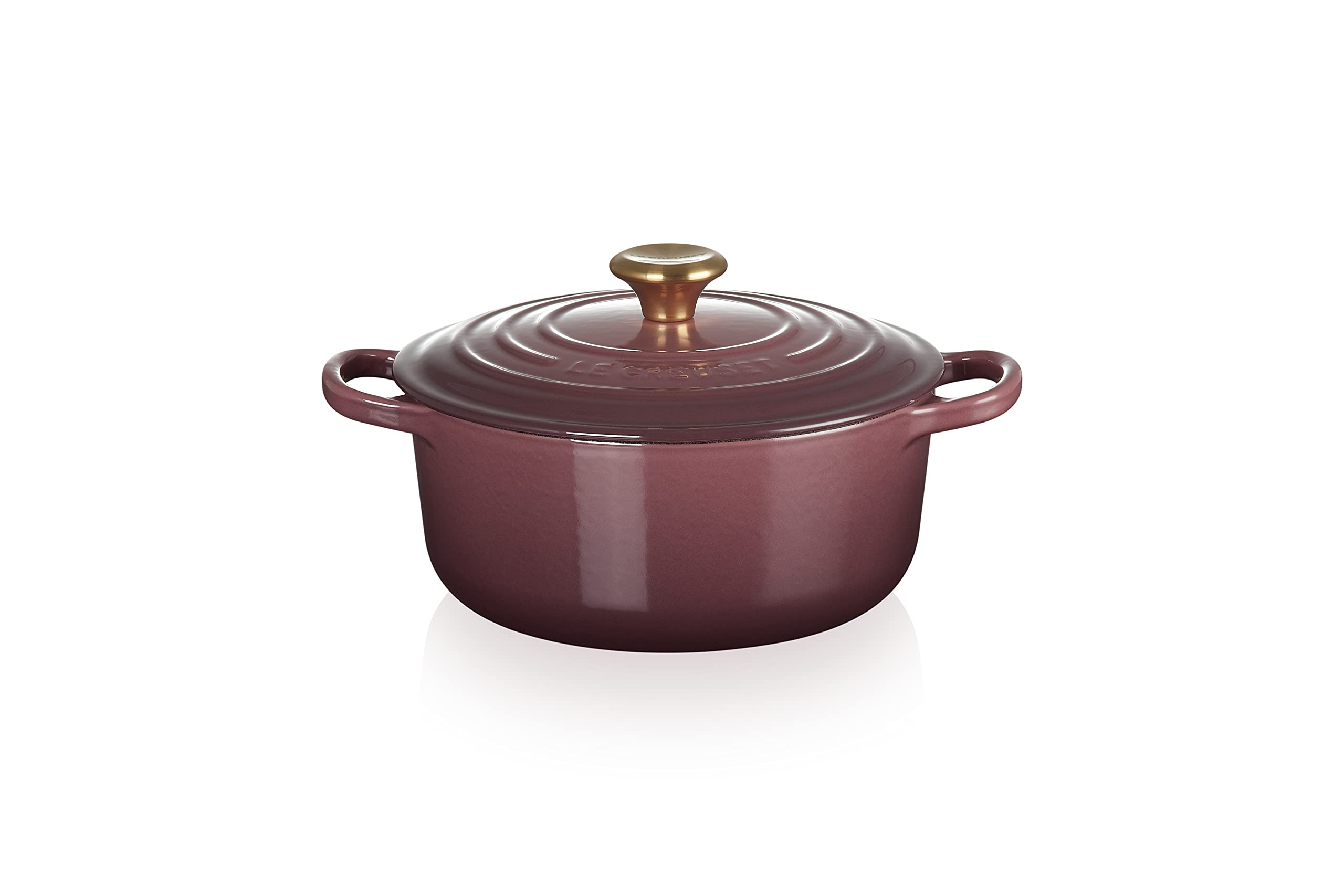 

Le Creuset Cast Enamel Pot Signature Cocotte Ronde 20 см Fig Gold Knob Gas IH Oven Compatible Japanese [Авторизований продукт]
