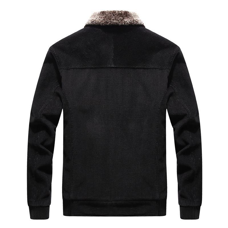 New corduroy men's jacket plus velvet jacket men's green lapel casual jacket cotton jacket