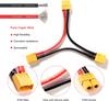 2Pcs XT60 Series Adapter Cable for 2 Lipo – Voltage Increase, Male Female Connector – For RC Models, Silicone, Yellow Red Black
