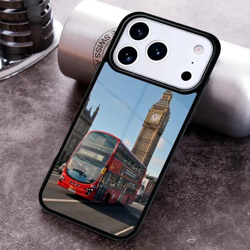 London Red Bus Big Ben Phone Case for iPhone 17 16 15 Pro Max Air 14 13 12 11 Plus Shockproof Capa Cover