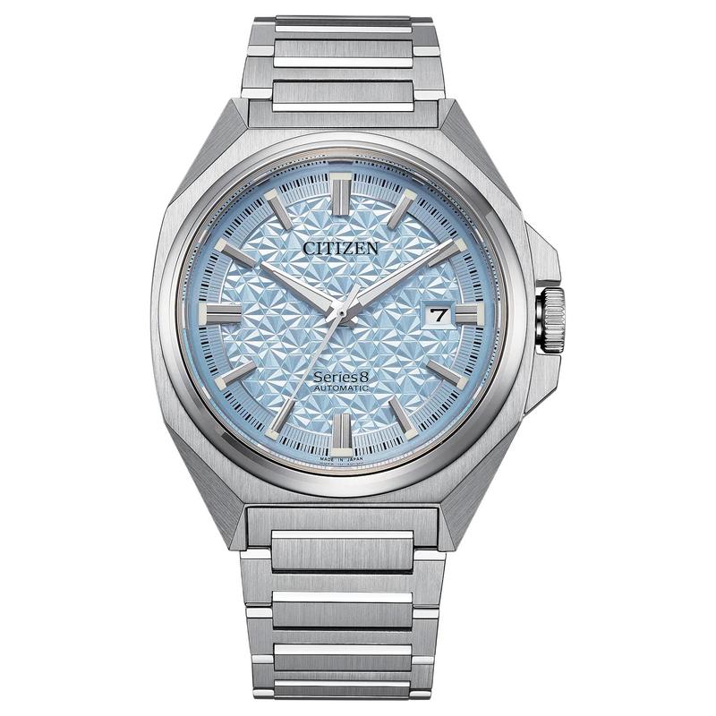 

CITIZEN Series8 series 100 meters waterproof mechanical movement Steel Strap 40mm men s watch blue dial NB6051-59L синій