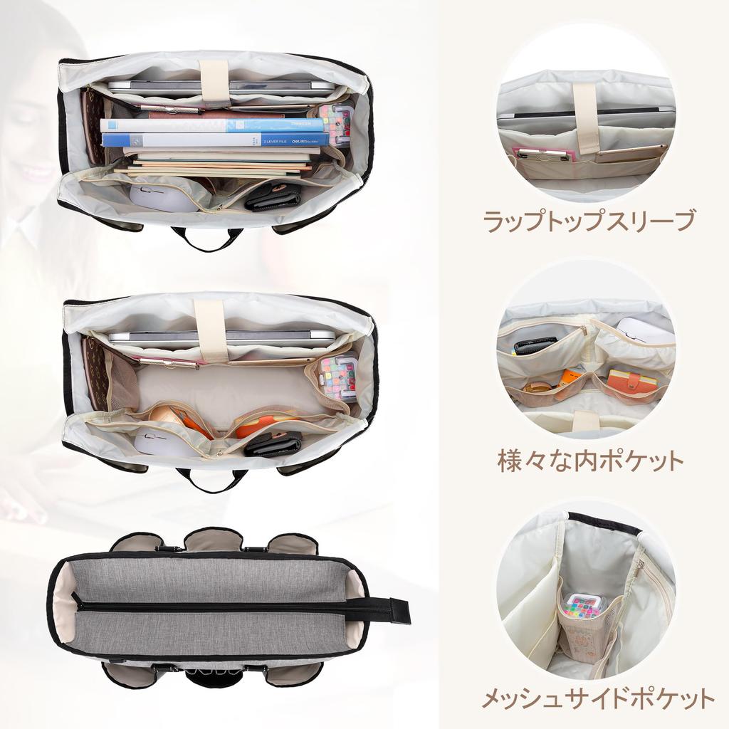 Tote Business Large Many A4 Document Includes Pen Holder and Sleeve for Inch Commuting to Business Gray [Damero] Teacher's Bag, Bag, Capacity,