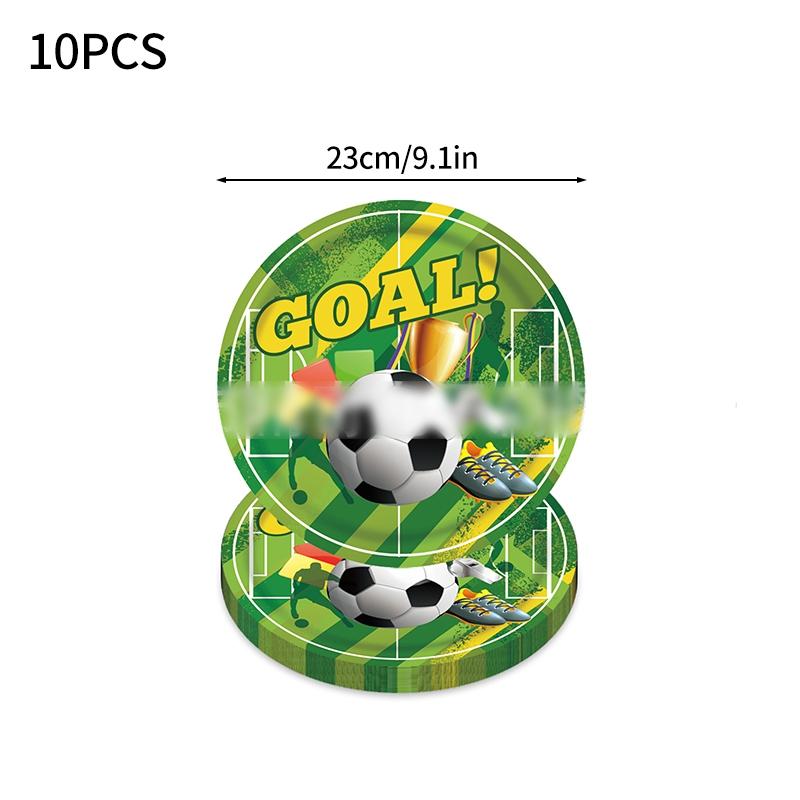 Football Themed Party Disposable Tableware Soccer Flag Paper Tray Tissue Ballon Cup Tablecloth Baby Shower Birthday Decoration