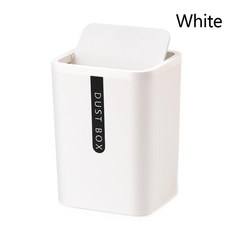 

Мини-мусорное ведро, небольшой мусорный бак, легкий, экономит место, бочка для всякой всячины, вращающаяся на 360 градусов, крышка для хранения белый