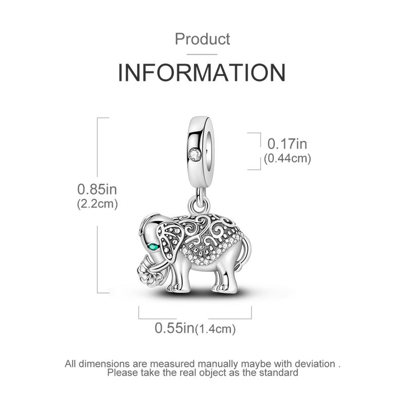 Copper Sacred Auspicious Guardian Elephant Series Pendant Charm Bead Fit Original Bracelet For Woman Diy Jewelry