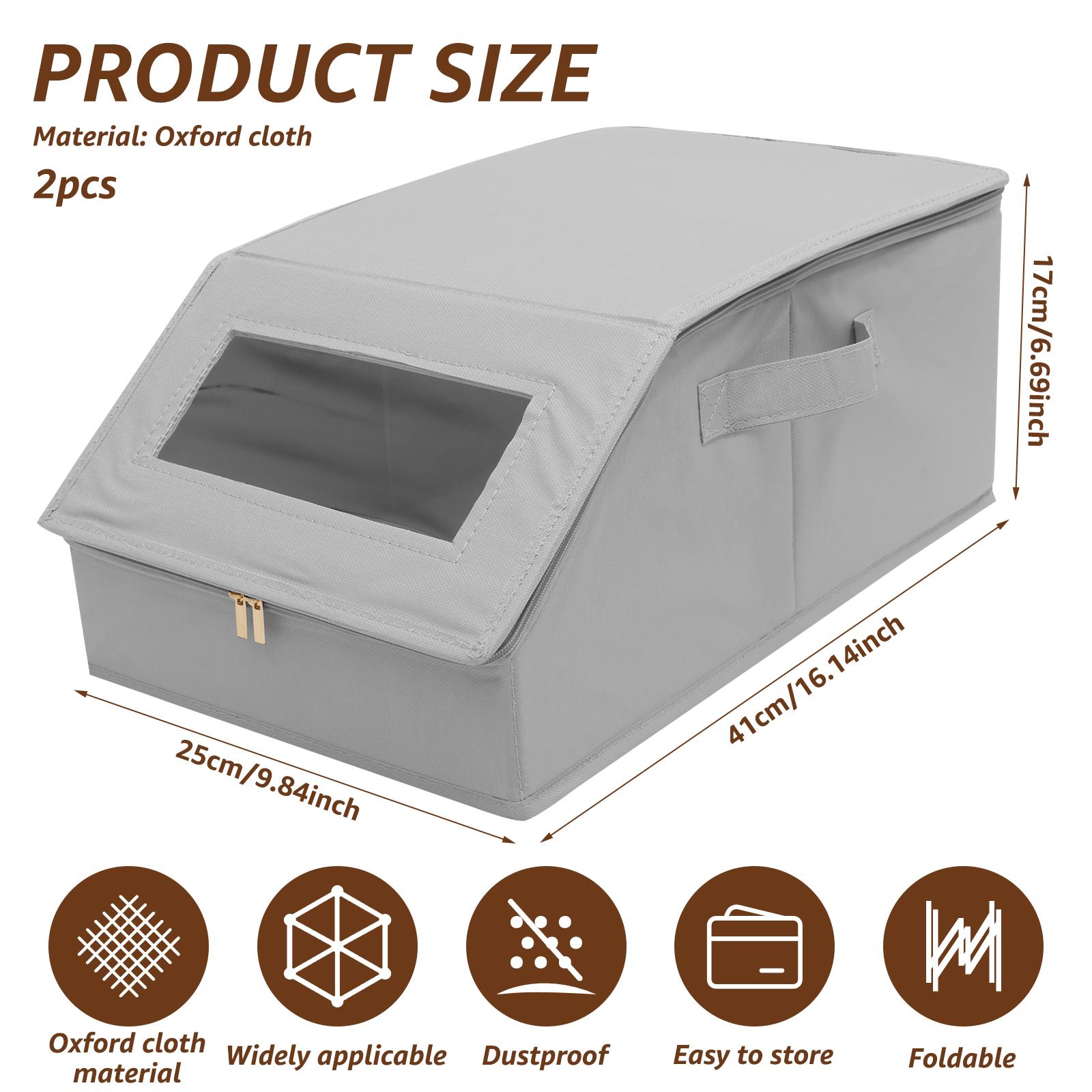 

2Pcs Large Capacity Stackable Baseball Cap Storage Box Foldable Zipper Cap Storage Multipurpose Baseball Cap Box Home Storage