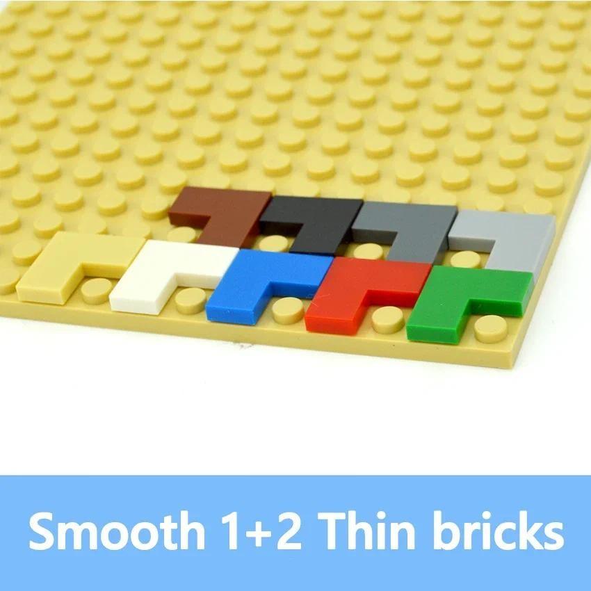 60pcs MOC Brick Tile 2x2 Corner Thin 2+1 Dots Educational Enlighten Children Kids Toys 60pcs Building Blocks Tile 14719