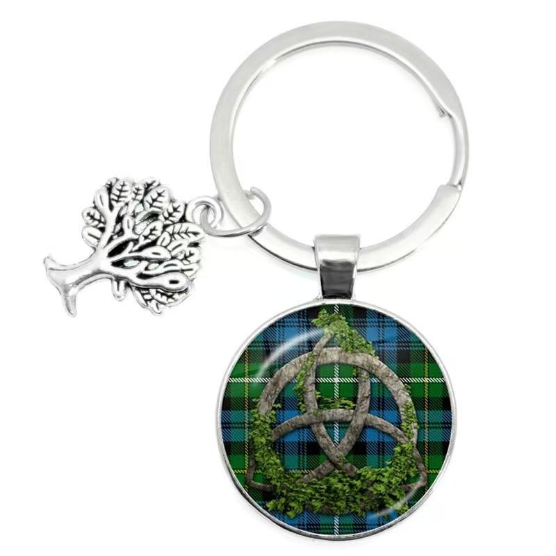 Tree Of Life Glass Keychain With Silver Alloy Accent For Everyday Use And Gift Ideas