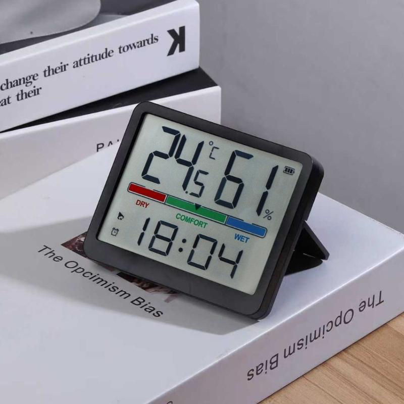 Alarm Clock with Humidities Date Digital Clock Large Display Battery Operated Desk Clocks for Bedroom,Livingroom,Office