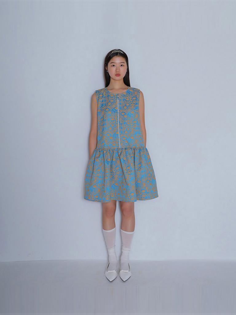 Bomnal Boutique Zip-Up Mini Dress _ Sky