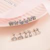1/ 6 Pairs Hypoallergenic Screwback Earrings for Women Girls, 316L Stainless Steel Cute CZ Screw Back Earring Studs Set 20G
