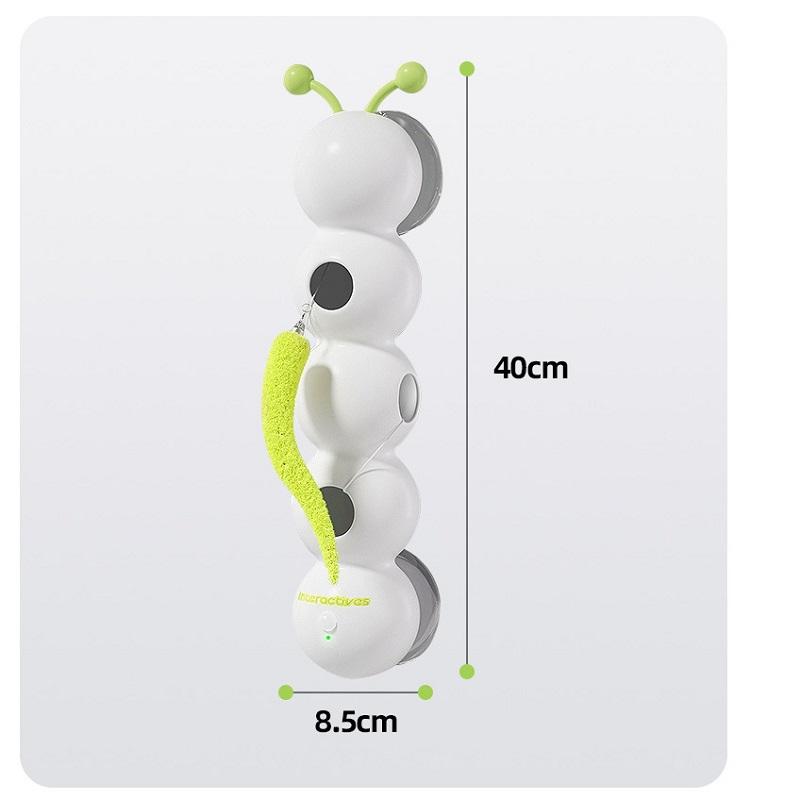 Wuselwurm Cat Toy Charging Intelligent Interactive Cat Toy Motion Activated Worm Post Toy with Tail Automatic Popping Hole
