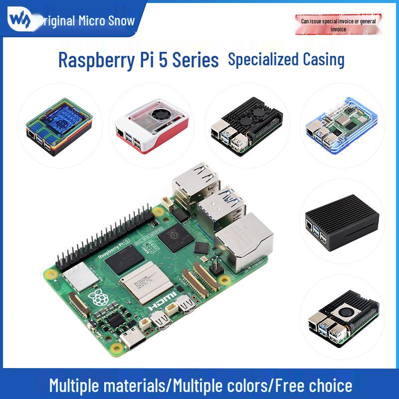 Raspberry Pi 5 Gehäuseserie mit Lüfter, Kühlkörper und Aluminiumlegierungsoptionen