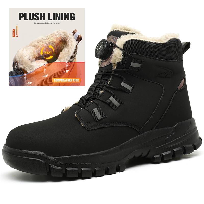 Waterproof Men Boots Rotating Buttons Safety Shoes Men Puncture-Proof Work Boots Steel Toe Shoes Light Indestructible Shoes