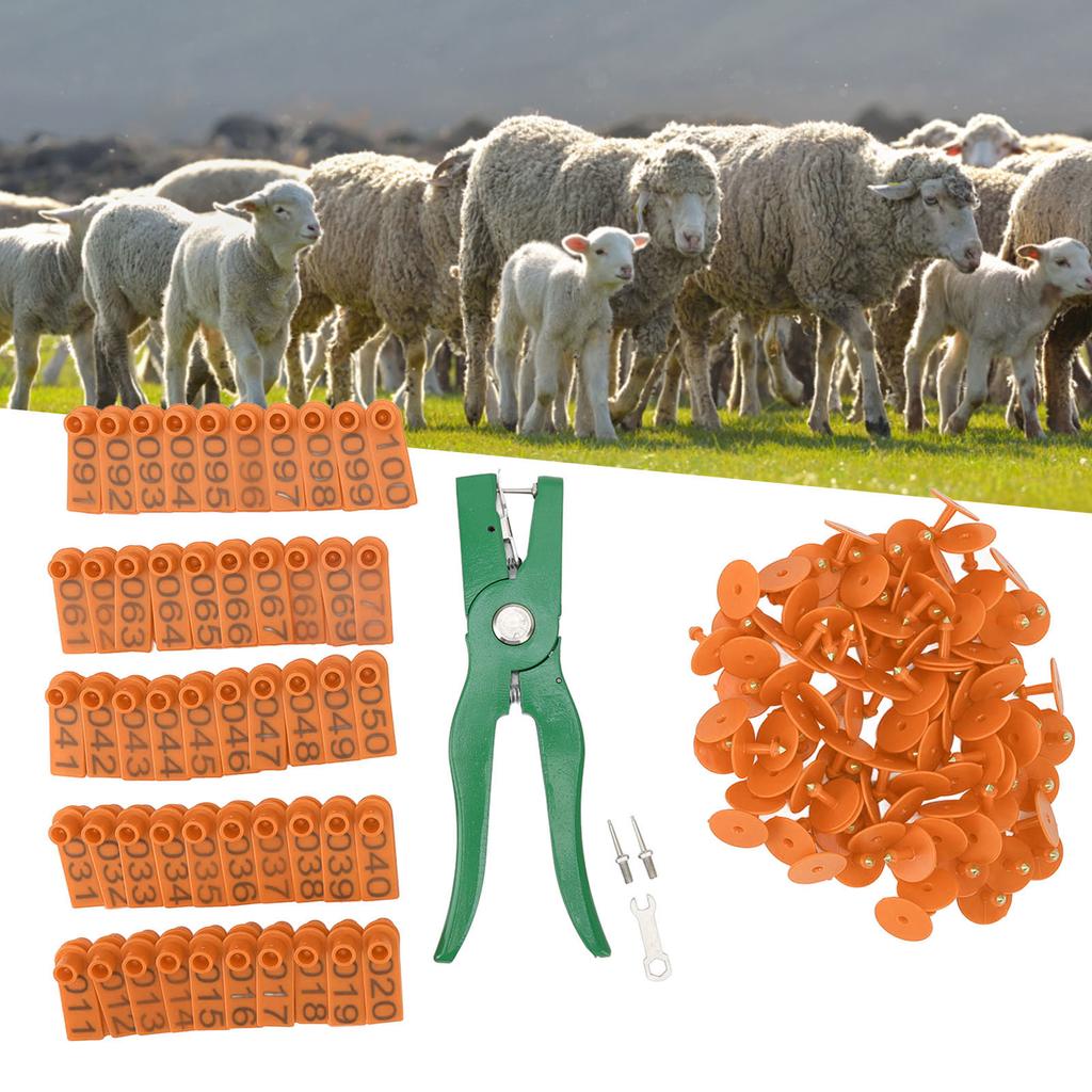 Ear Tagging Clamp Ergonomic Animal Ear Tagging Pliers with Ear Tag for Pigs Goats Sheep Calves