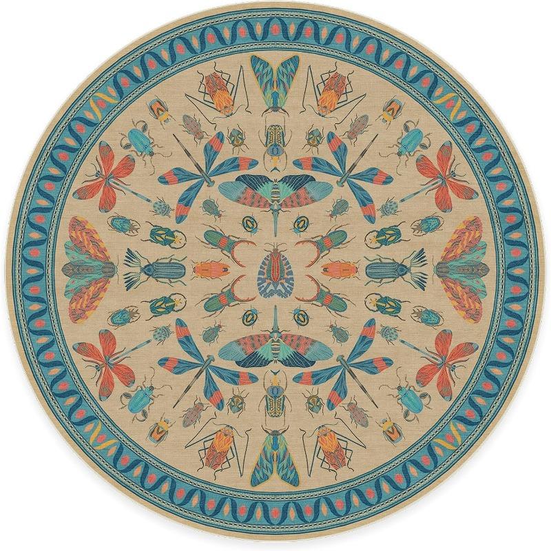 

Animal Jungle Round Carpet for Living Room Retor Print Birds Beast Floor Mat Study Bedroom Leisure Area Rug Machine washable mat 80x80cm