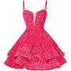 Evening Dress Spring and Autumn New Sequins Short Homecoming Dress Prom Sweet Dress Cocktail Party Dress