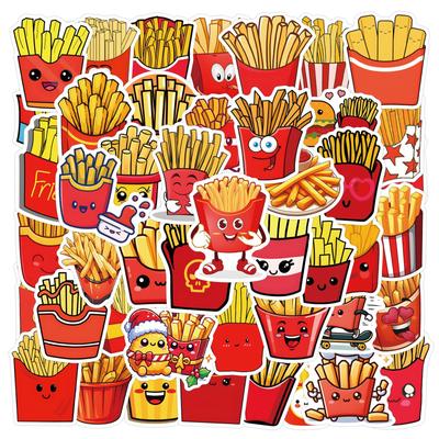 55 Pommes Frites Pommes Frites Graffiti Aufkleber Dekorativer Roller Laptop DIY Aufkleber