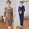 Women's Dark Blue Professional Suit - Spring/Summer Hotel Manager Reception Uniform