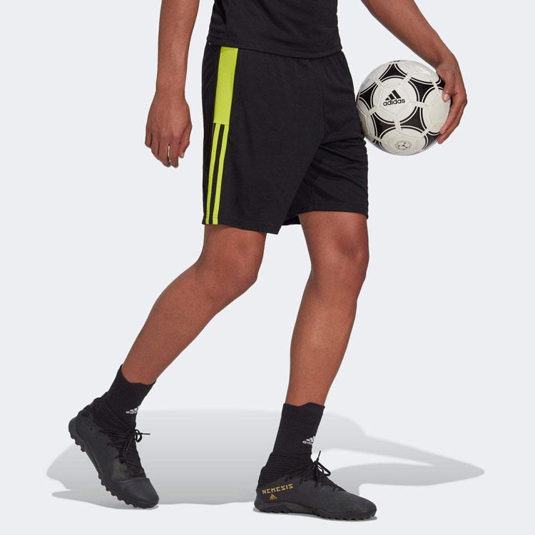 Adidas Tiro Essentials Three Stripe Color Block Logo Elastic Waist Football Shorts Men Shorts Black Green HS0991