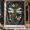 Dragonfly Garden Dream Theme Wall Tapestry Customized With Name Text Personalized Hanging Tapestry For Bedroom Living Room Decor