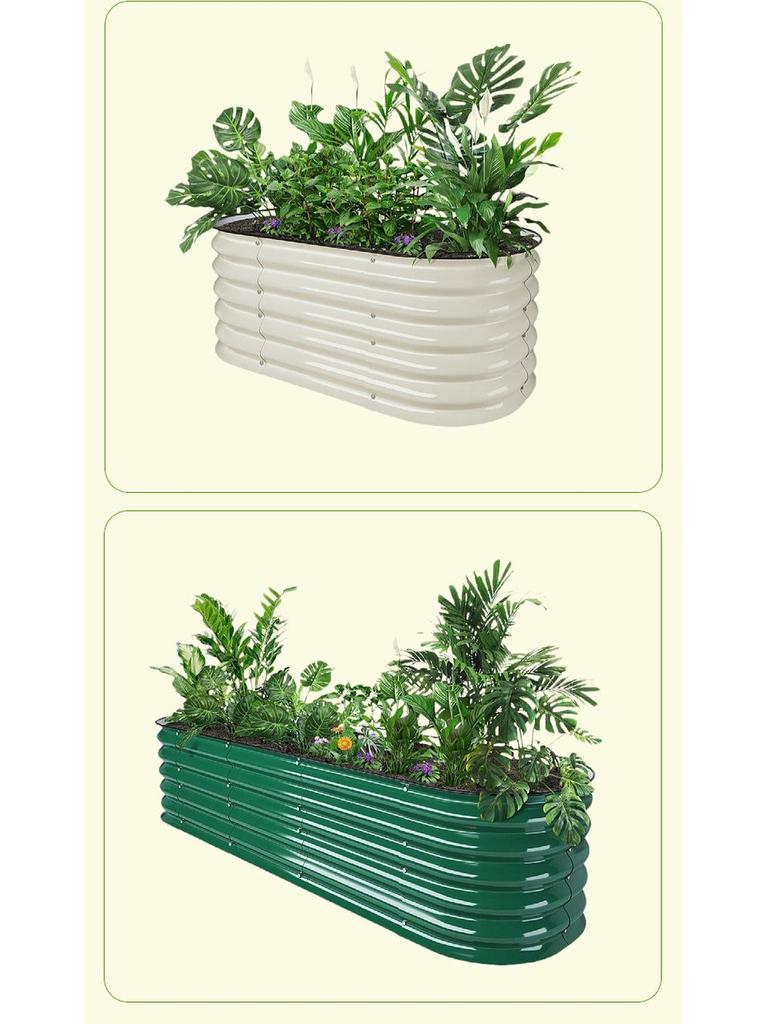 Movable Metal Planter Box for Flowers, Vegetables, and Gardens